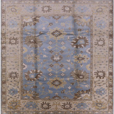 Tapis beige / bleu Calpurnia