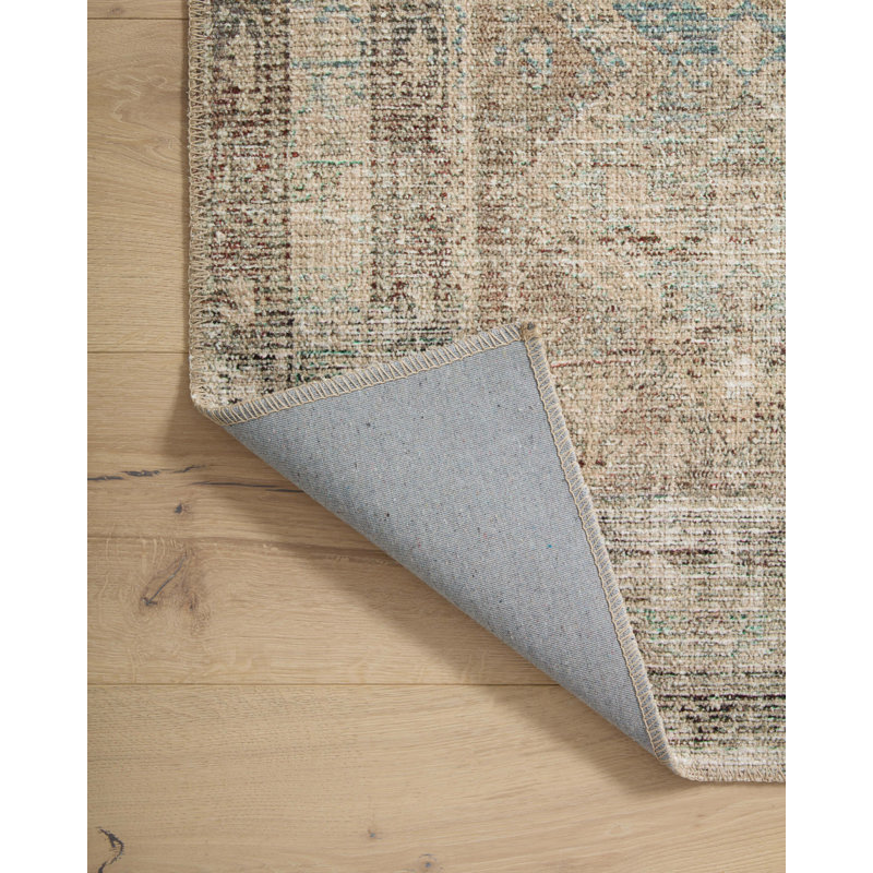 Jade and Natural Synthetic Traditional Area Rug, 7'6" x 9'6"