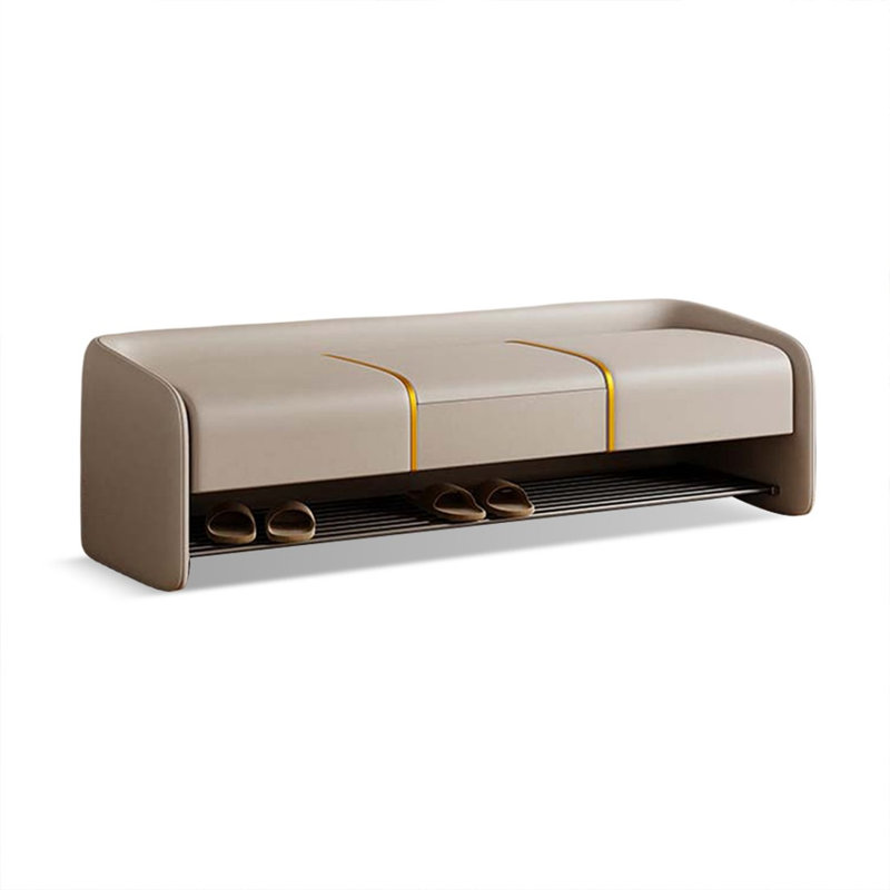 Banc rembourré beige, Beige
