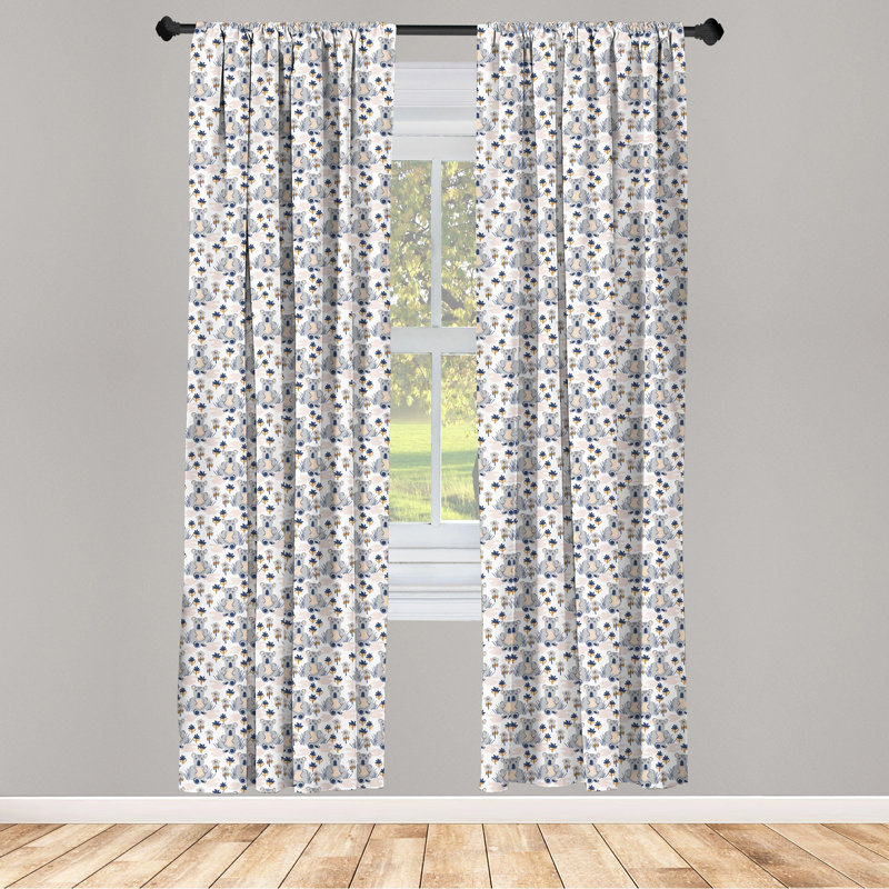 Panneaux de rideaux semi-diaphanes avec passe-tringle, 28 po x 84 po