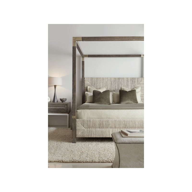 Palma Solid Wood Low Profile Canopy Bed, King