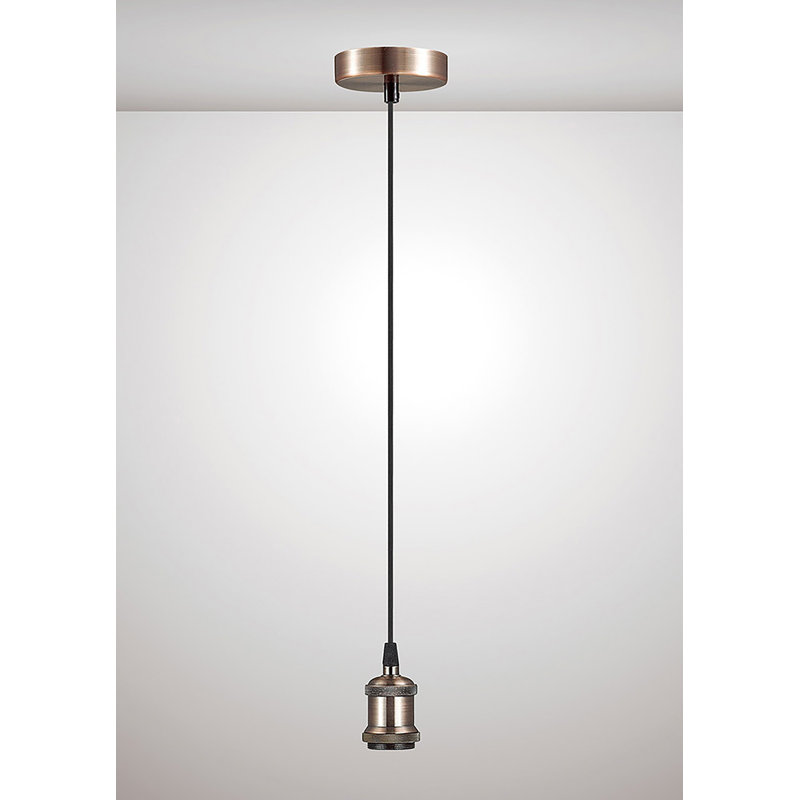 Capron 1 - Light Single Pendant, Antique Copper/Black
