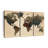 " Unique World Map " 3 Piece Art Set-93024136