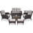 Aluel 7-Pieces Outdoor Fire Pit Table Combination Set-106900721