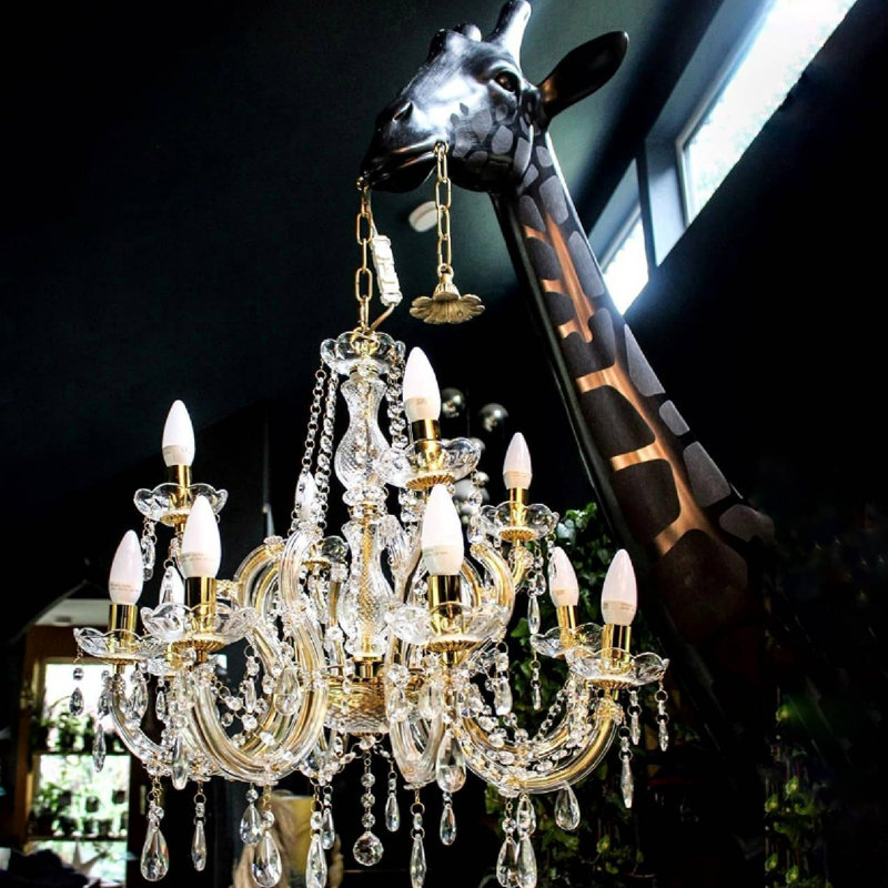 Lampe murale 29,5 "Art Sculpture Giraffe, Noir mat