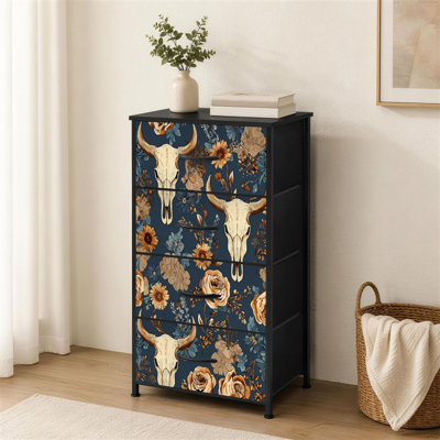 Commode 4 tiroirs pour chambre à coucher Boho Western Style