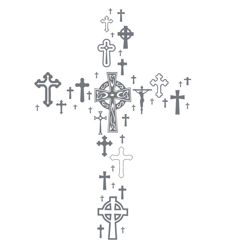 Décalcomanie murale cross collection, H 36 po x l 24 po x P 0,01 po, Gris orage