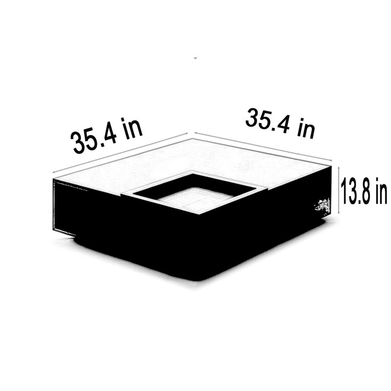 Table basse Nordic, H 13,8 po x L 35,4 po x l 35,4 po