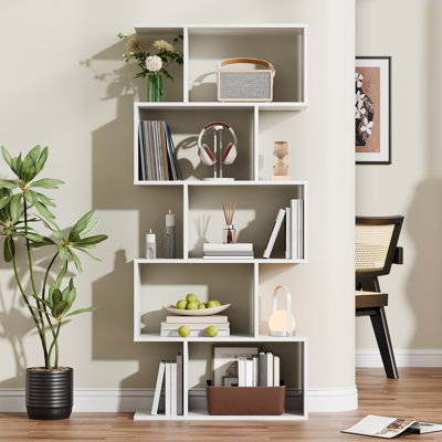 Geometric Bookcase 62.6'' H Geometri 5-Tier Bookcase