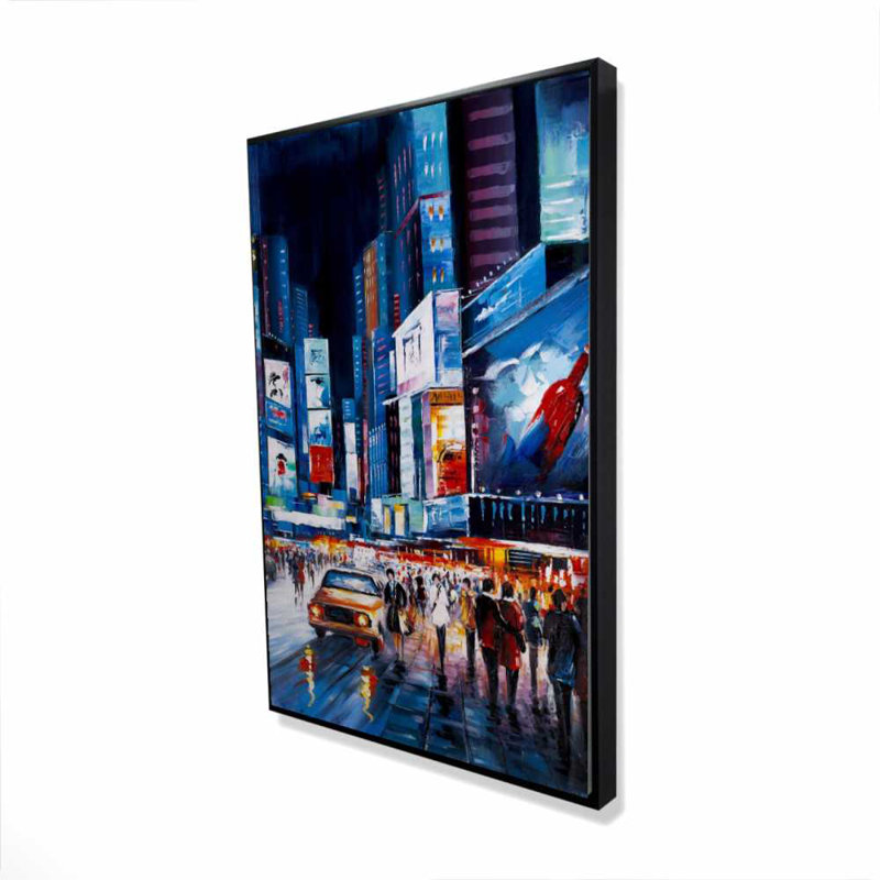 Times Square Perspective Canvas | Wall Art Decor, 37.25" H x 25.25" W, Blue/Classic Blue