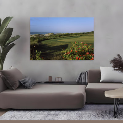 Terrain de golf au bord de la mer, île de Kiawah, station de golf, île de Kiawah, Charleston County, Caroline du Sud, États-Unis, architecture contemporaine abstraite, art floral