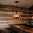 4 - Light Unique / Statement Wood Farmhouse Chandelier With Bulbs