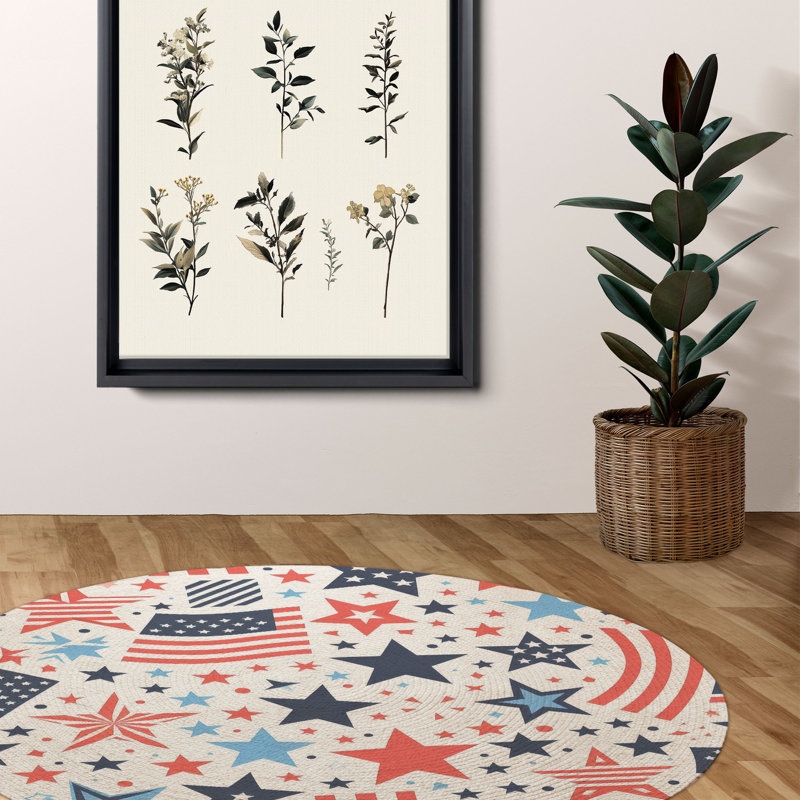 Tapis tressé National Stars & Lines, Rond 5 pi