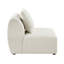 Ensemble de canapés d'angle modulaires luxueux 4 pièces, fauteuils sans accoudoirs, coussins beiges rembourrés, mobilier de salon moderne en bois massif.