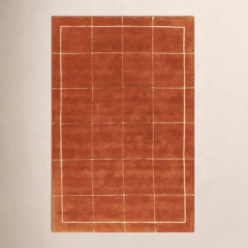 Mallory Rust, Light Brown Hand Tufted Area Rug, Rectangle 8' x 10'