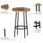 Modern Round Bar Table Set for Small Spaces - 2 Stools with Footrest