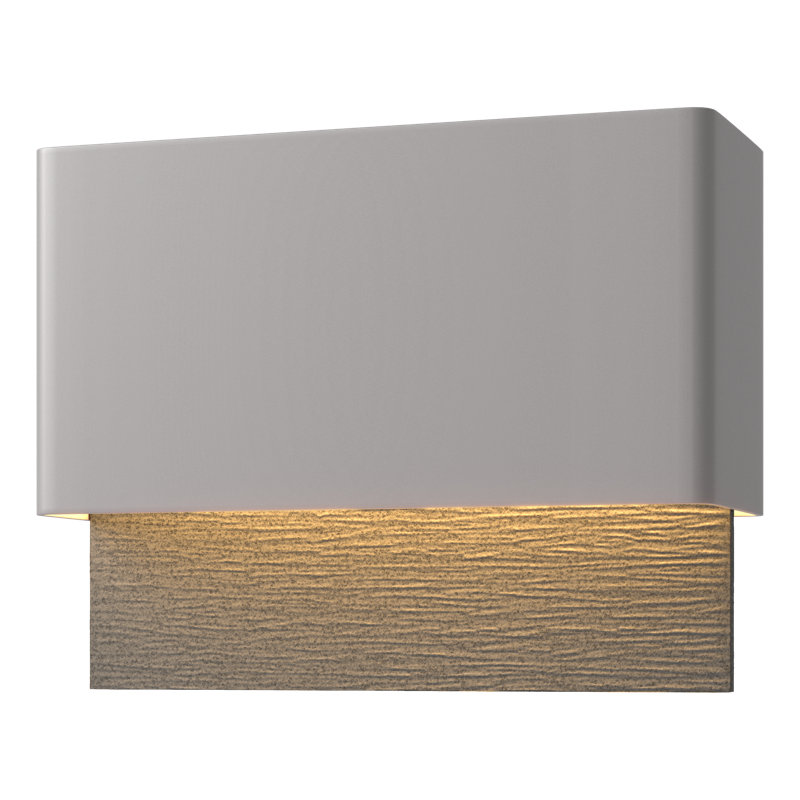 Stratum Integrated LED Outdoor Flush Mount, Coastal Burnished Steel, Natural Iron, 7.4" H x 9.5" W x 3.7" D