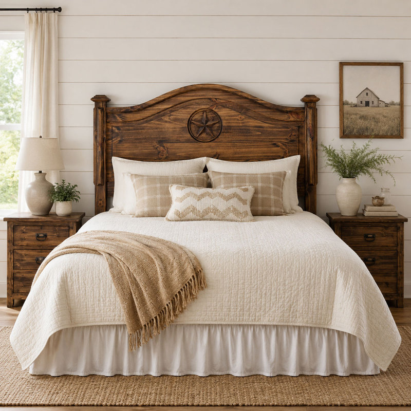 Lone Star Ranch Solid Wood Panel Headboard