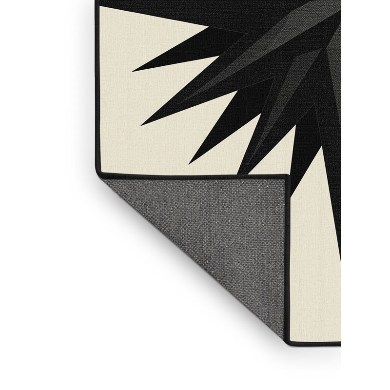Tapis beige moelleux doux à motif d'étoiles Midur Century Durgin Shuriken, 5 x 8