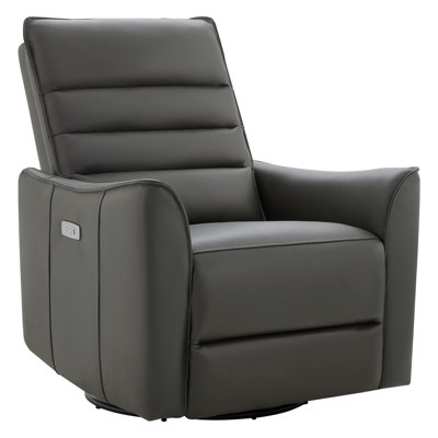 Gabi 33" Genuine Leather Swivel Power Recliner
