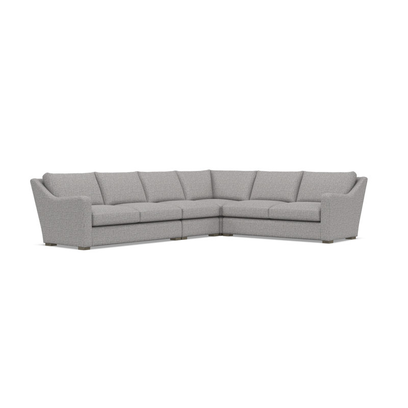 Bernhardt Ventura 4-Piece Fabric Sectional, 34.5" H x 137.5" W x 107.5" D, Right Hand Facing, Gray Polyester