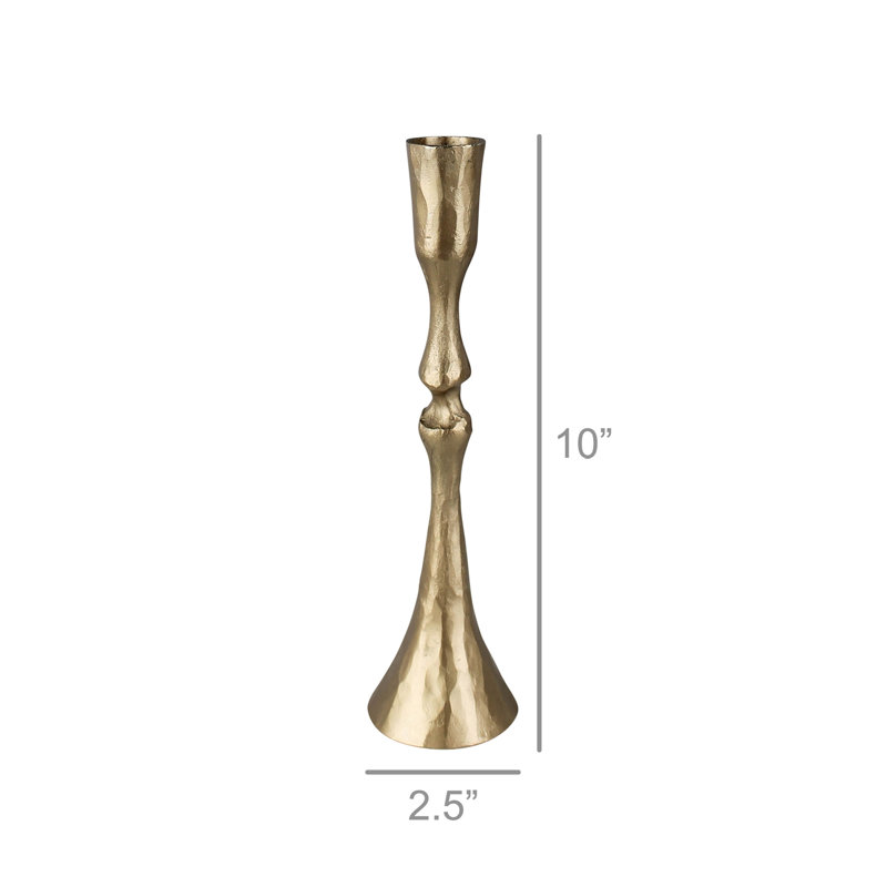 Bougeoir de table en fer, H 10 po x l 2,5 po x P 2,5 po
