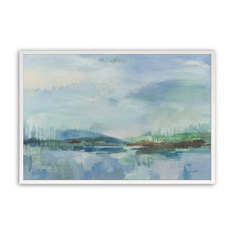 «Rain over the Lagoon» par Silvia Vassileva, reproduction d'art, H 24 po x l 36 po, Blanc