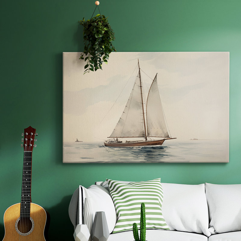 «Vintage Nautical Print-I», reproduction sur toile, H 19 po x l 28 po