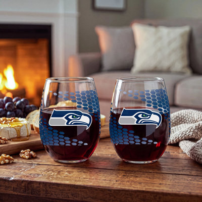 Ensemble de verres à vin sans pied NFL, sous licence officielle, 17 oz, ensemble de 2