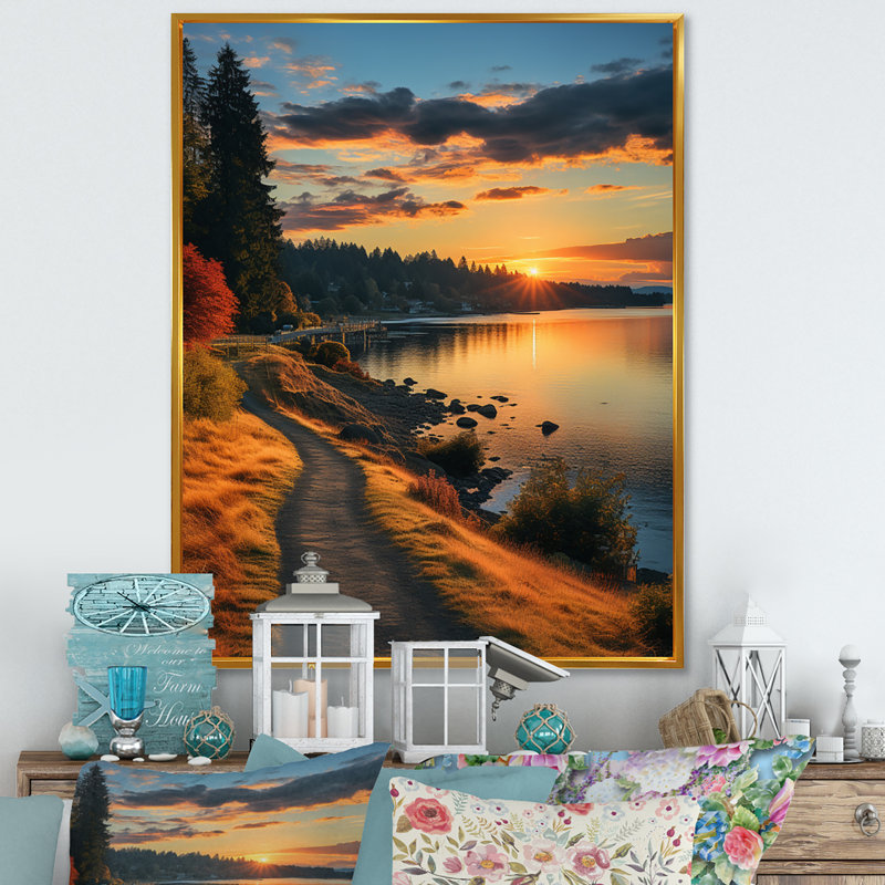 «Washington Landscape I», reproduction sur toile, H 40 po x l 30 po x P 1,5 po, Cadre flottant doré