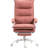 Pink Microfiber Computer Chair With Heating & 6 Vibration Points, Armrest And Footrest Desk Massage Points Heat, For Relaxation