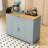 Rolling Kitchen Island Cart with Built-in Power Outlet, Storage Cabient and Trash Can-2116294576
