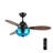 42"W Valencia LED Indoor Hand-Cut Glass Ceiling Fan With Remote Control-1934647395