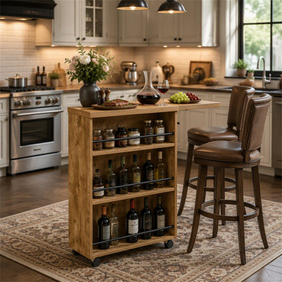 4-Tier Storage Cart, Slim Rolling Narrow Kitchen Cart for Small Place