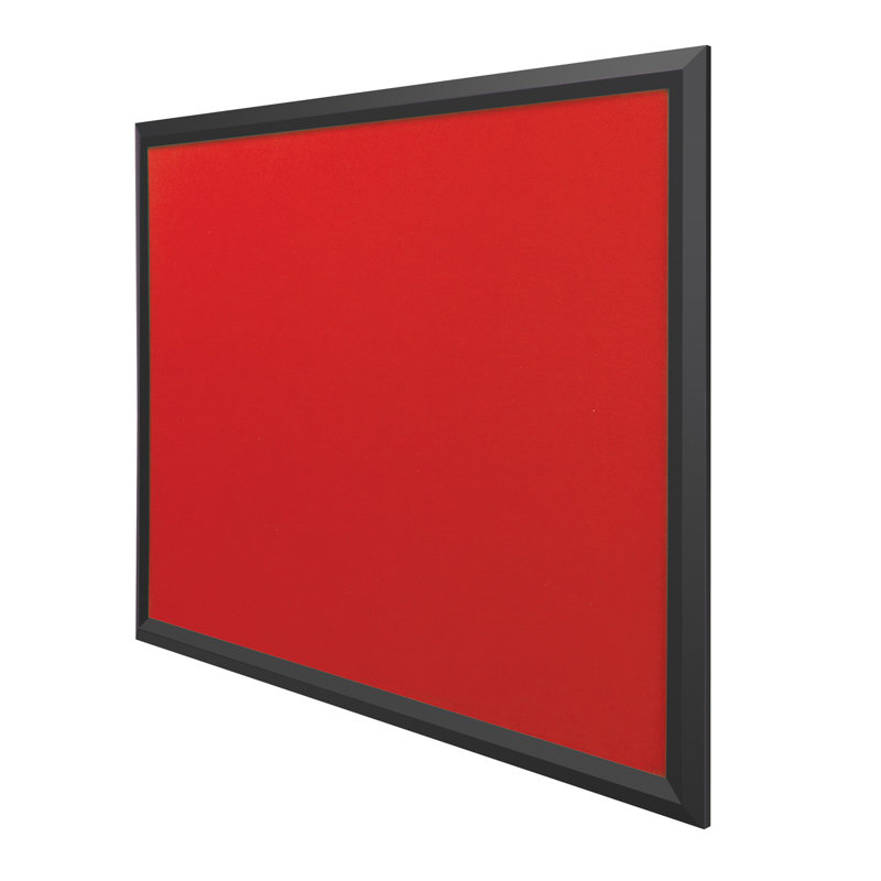Wall Mounted Bulletin Board, 90 cm H x 120 cm W, Red
