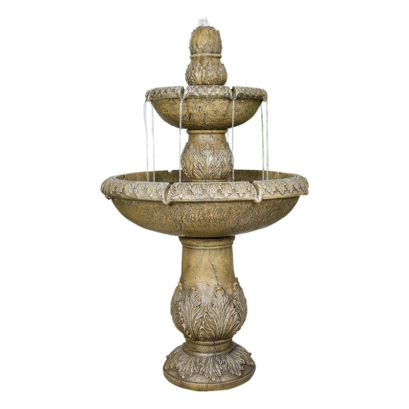  SunJet 47.2" H 2 Tier  Outdoor Floor Standing  Garden Fountain
