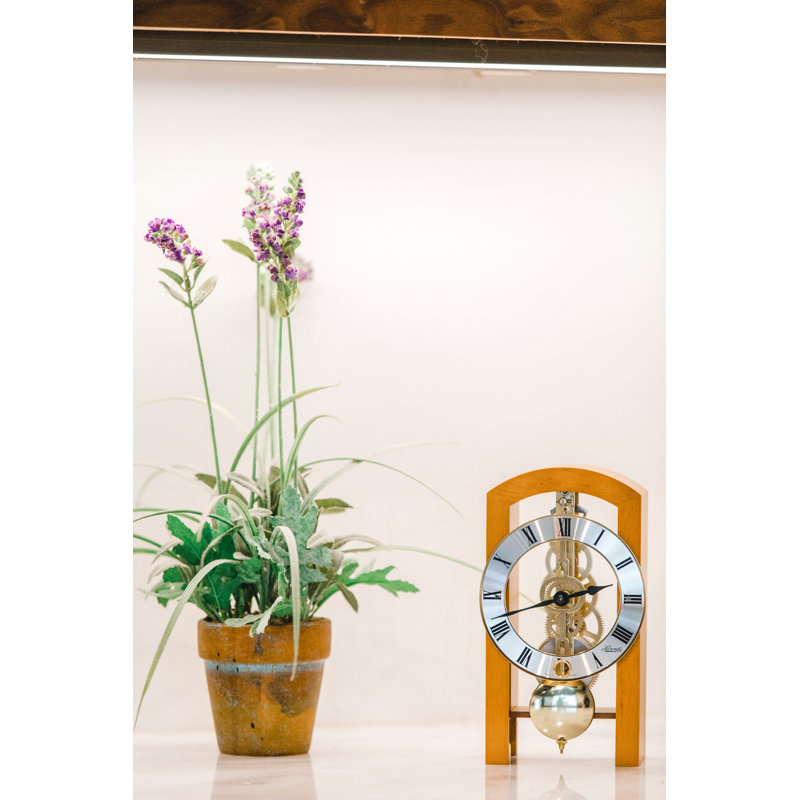 Patterson Solid Wood Mechanical Clock, Light Brown