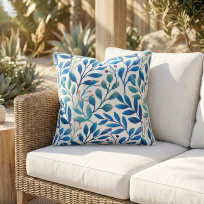 Coussin de patio intérieur en polyester recyclé résistant aux taches et lavable à la machine
