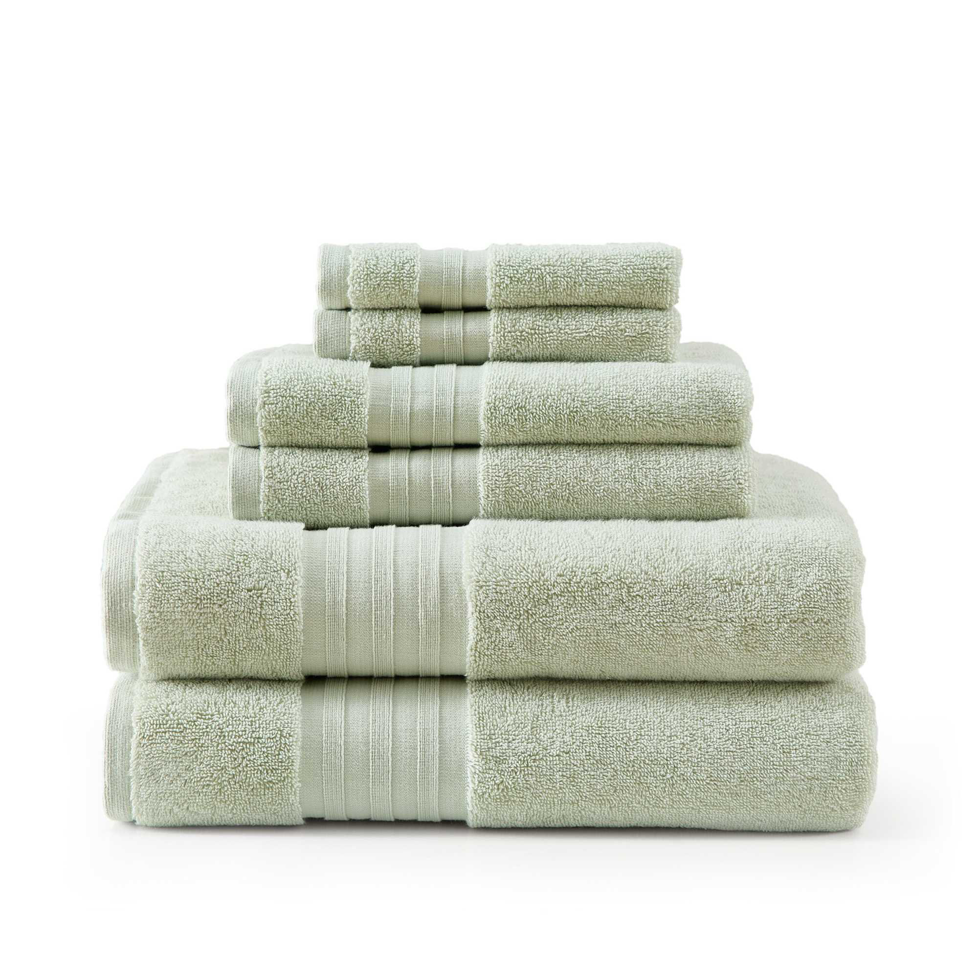 Martha Stewart Skyland Manor Solid Cotton 6 Piece Towel Set - Green