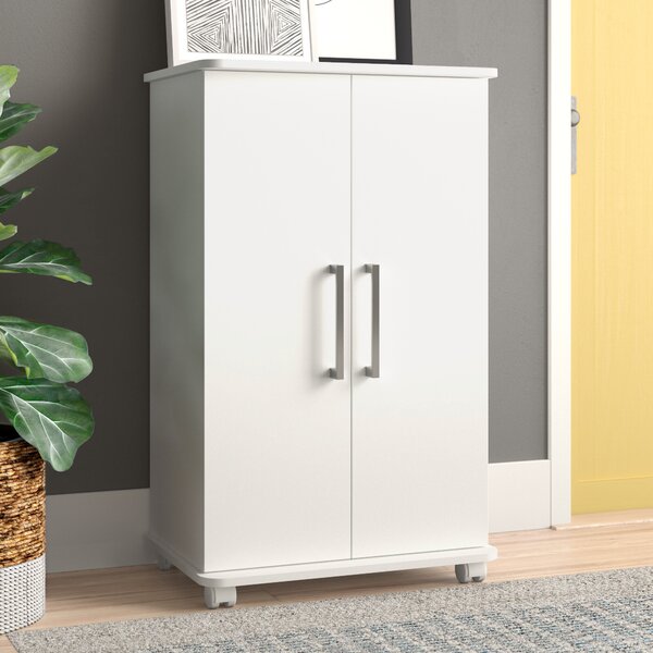 18 Pair Shoe Storage Cabinet Wade Logan Finish: White