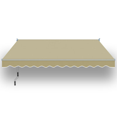 8' x 6.6' Manual Retractable Home Patio Awning UV Protection Canopy Sunshade