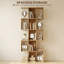 5-Tier Bookshelf, S Shaped Geometric Bookcase, Oak-420848053