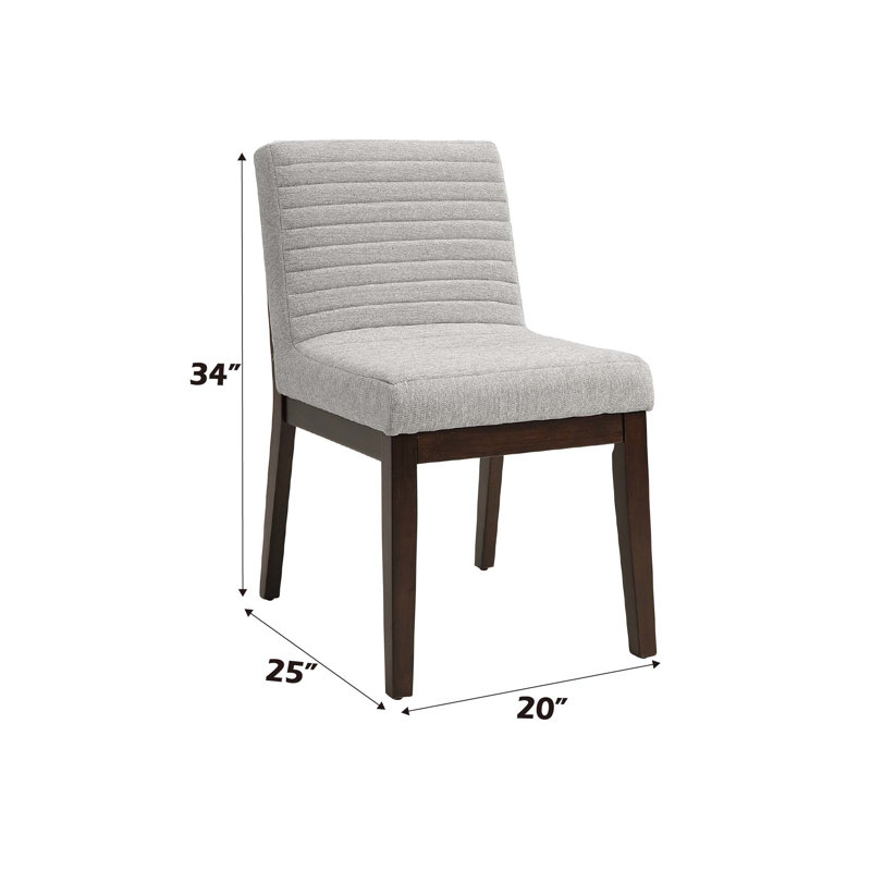 Chaise d'appoint en lin gris, ensemble de 2