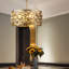  Lustre tambour 4 lumières avec gouttes en cristal-546283716