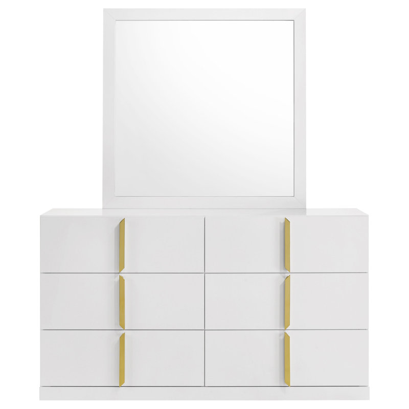 Commode 6 tiroirs avec miroir Omari