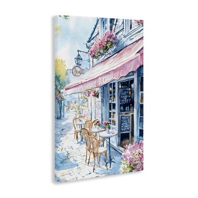 Café pittoresque en toile pastel, design par LSR Creative Studio