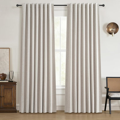 Rideaux 100% occultant de 84 pouces de longueur et 2 panneaux de style campagnard pour fenêtres de chambre à coucher / salon