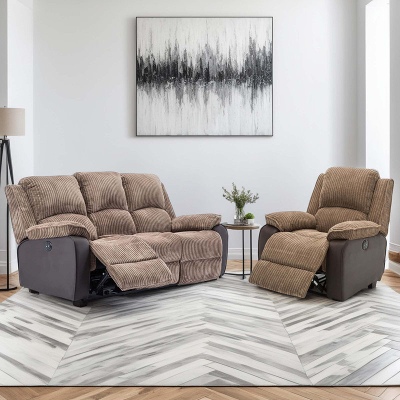 Electric Reclining Living Room Sets, Brown