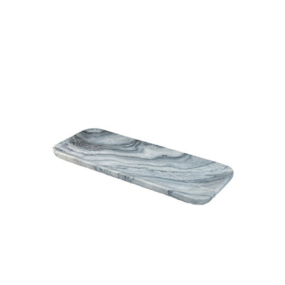 Plateau rectangulaire en marbre Wrought Studio ™ de 12 po Agra, plateau de service élégant pour amuse-gueules, desserts, parfum, porte-bougie, décoration polyvalente, parfaite pour recevoir et offrir