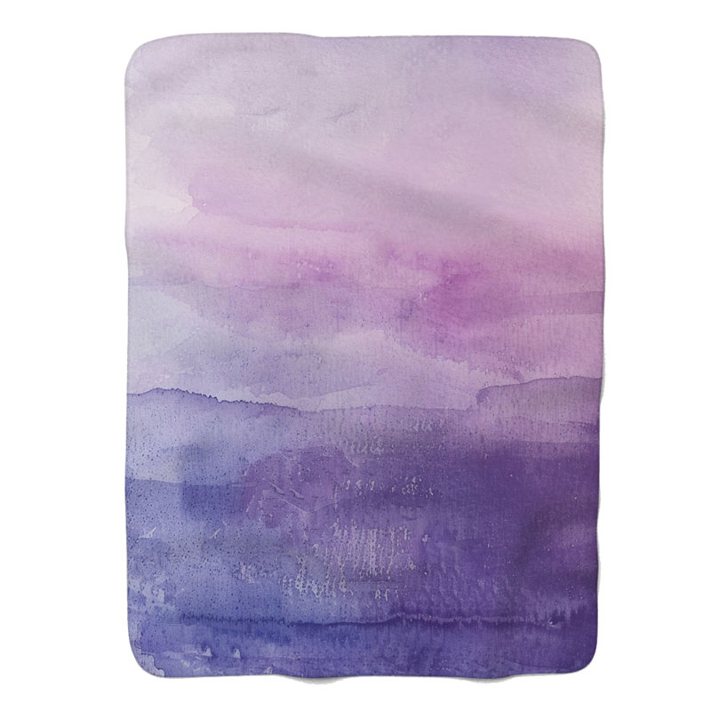 Doux dégradé mauve - couverture Sherpa de qualité supérieure 1 pièce, Grand lit
